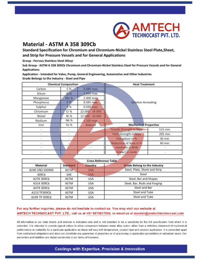 ASTM A 358 309Cb